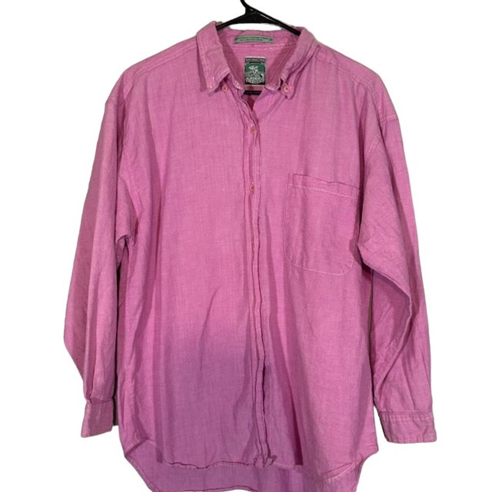 McIntosh & Seymour Men’s Pink Cotton Long Sleeve Collared Button-Down Shirt Med